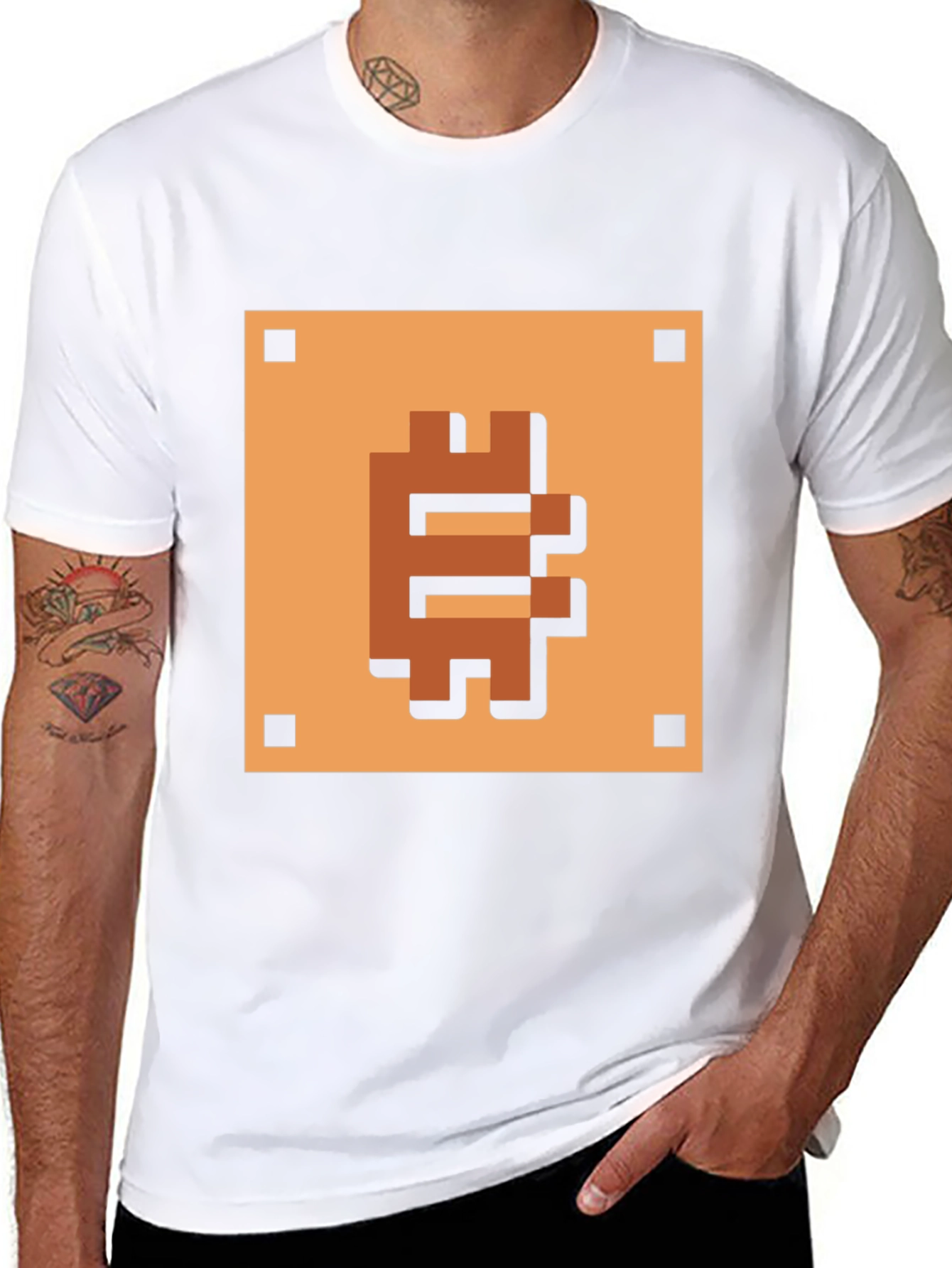 Pixelated Bitcoin T-Shirt - Retro Crypto Style