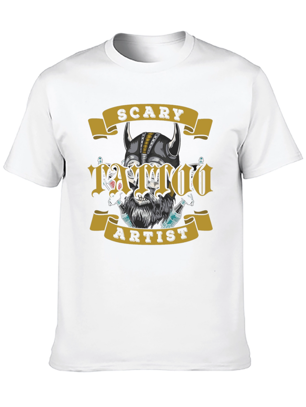 Scary Tattoo Artist Graphic Tee - Mens Black T-Shirt