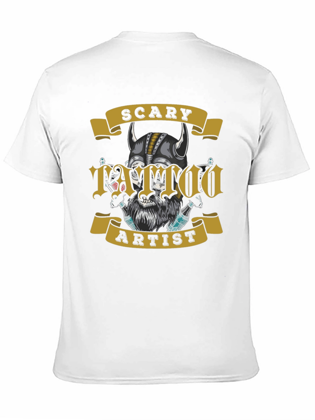 Scary Tattoo Artist Graphic Tee - Mens Black T-Shirt