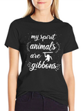 Gibbon Spirit Animal Graphic Tee - Fun T-Shirt