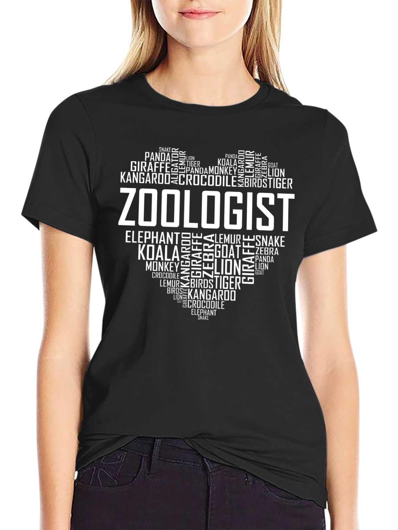 Zoologist Word Art Heart T-Shirt