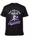 Girl Runs on Jesus & Cheerleading Black T-Shirt