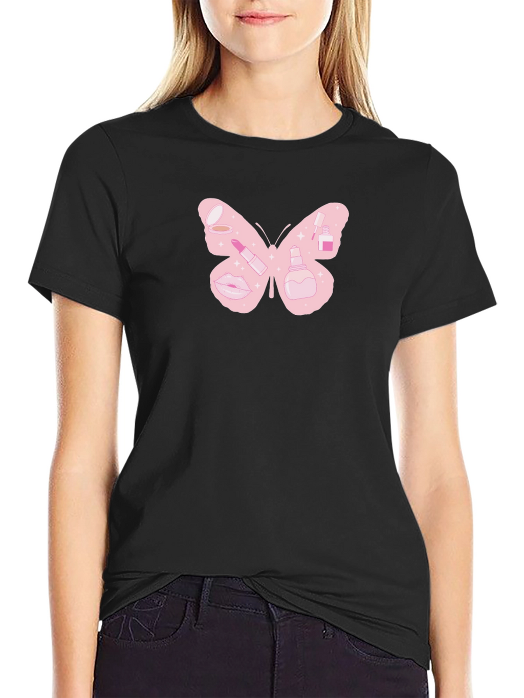 Butterfly Makeup T-Shirt - Cute Graphic Tee