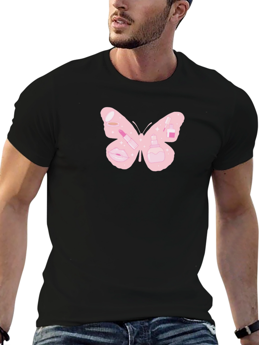 Butterfly Makeup T-Shirt - Cute Graphic Tee