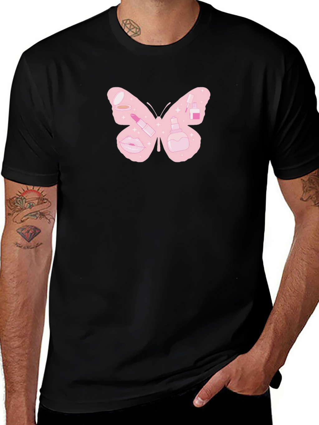 Butterfly Makeup T-Shirt - Cute Graphic Tee