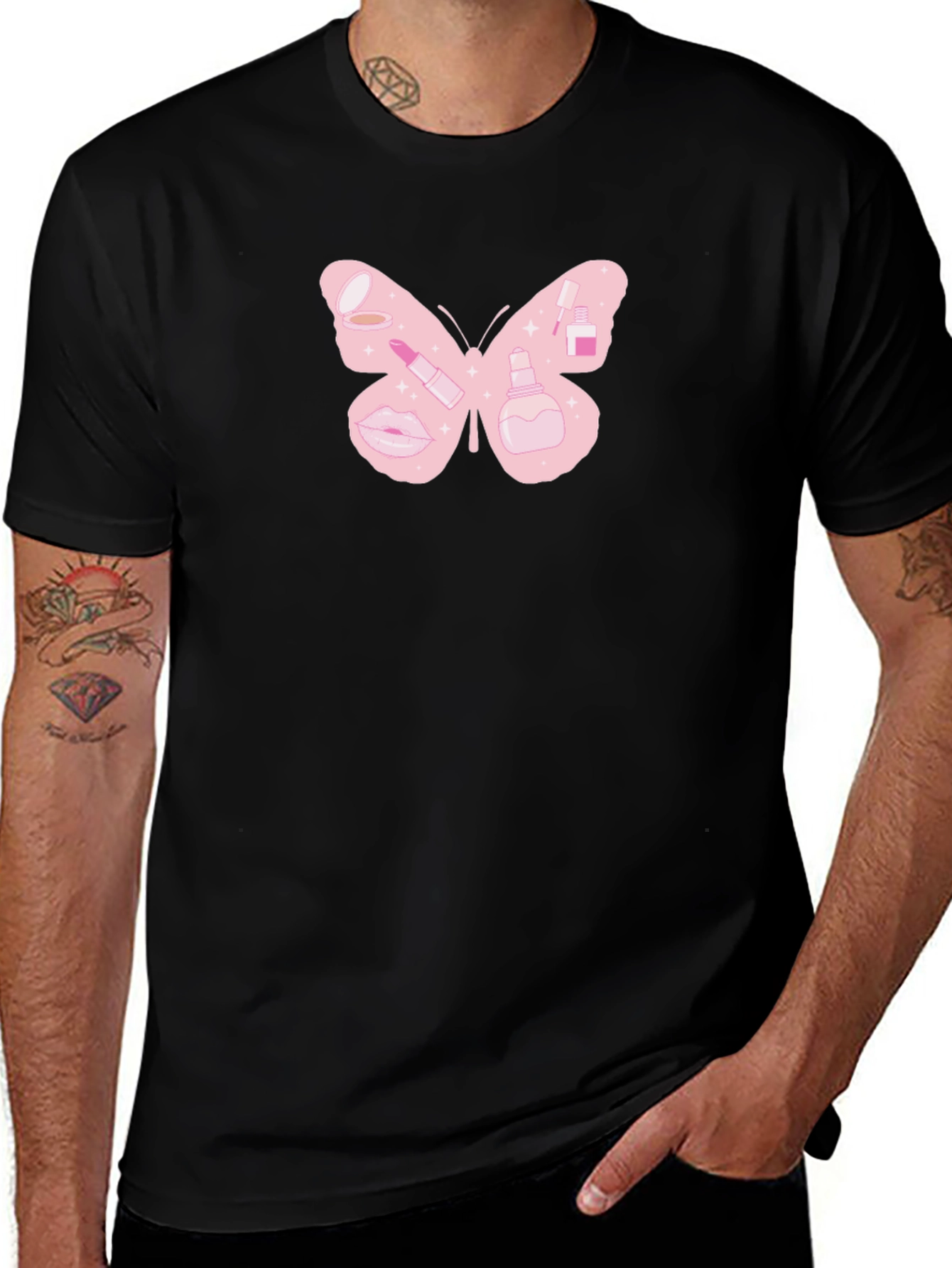 Butterfly Makeup T-Shirt - Cute Graphic Tee
