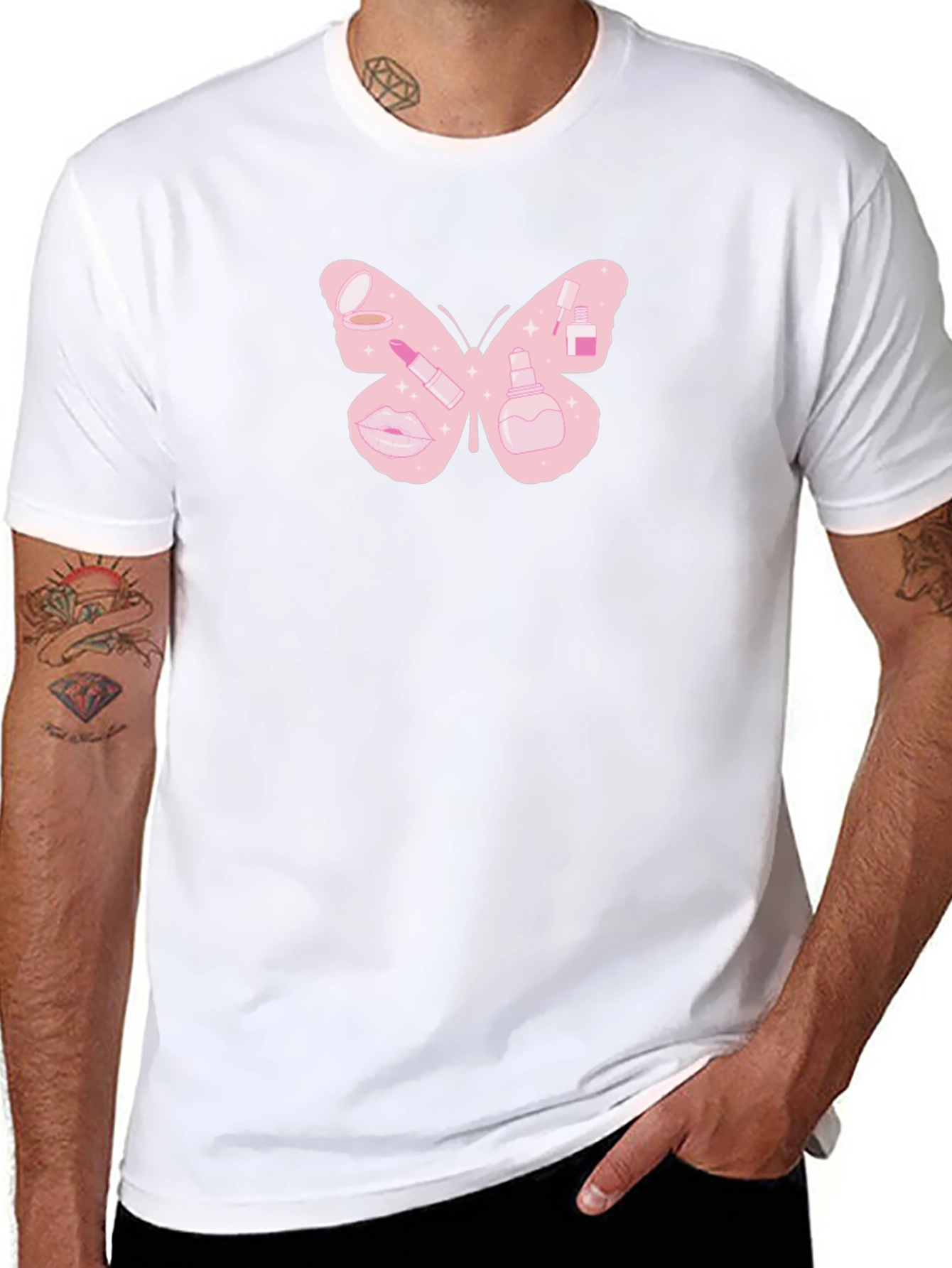 Butterfly Makeup T-Shirt - Cute Graphic Tee