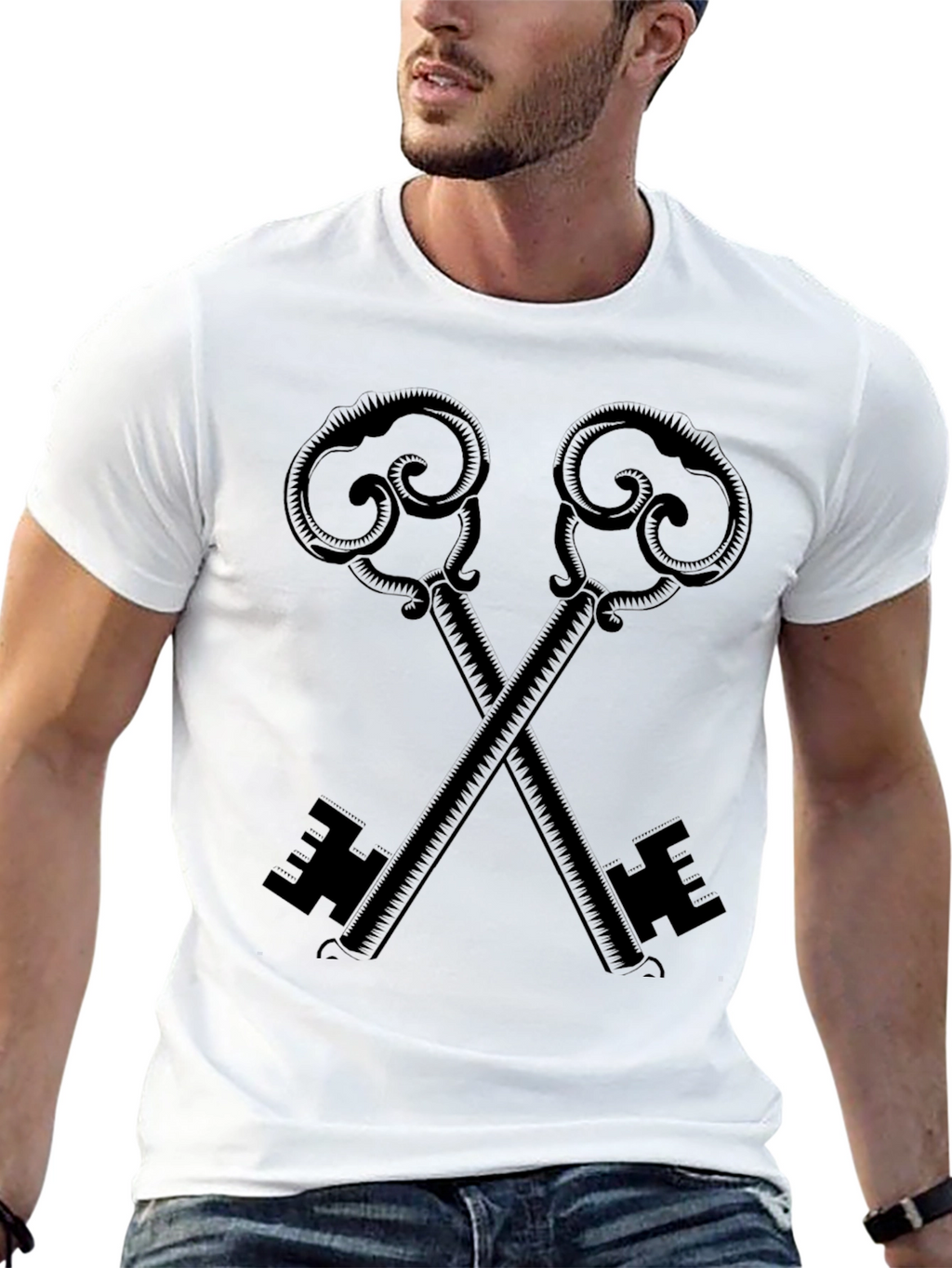 Crossed Keys Graphic Tee - Stylish Unisex Design