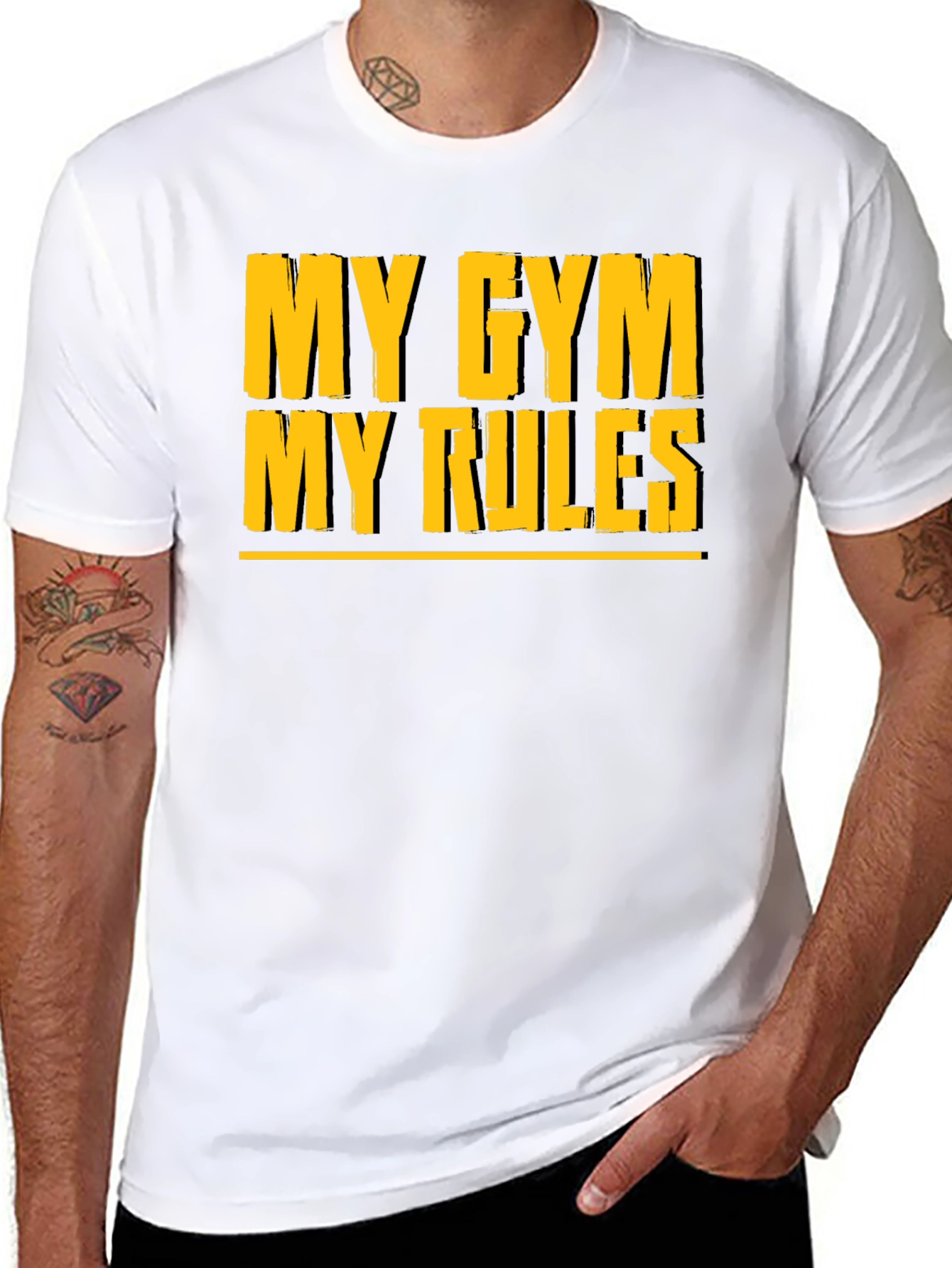 My Gym My Rules Graphic Tee - Black Cotton Gym Shirt