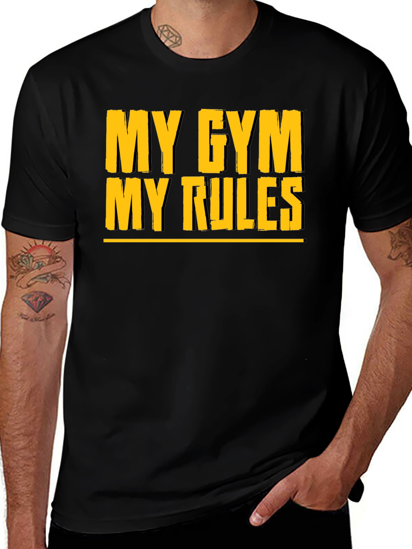 My Gym My Rules Graphic Tee - Black Cotton Gym Shirt