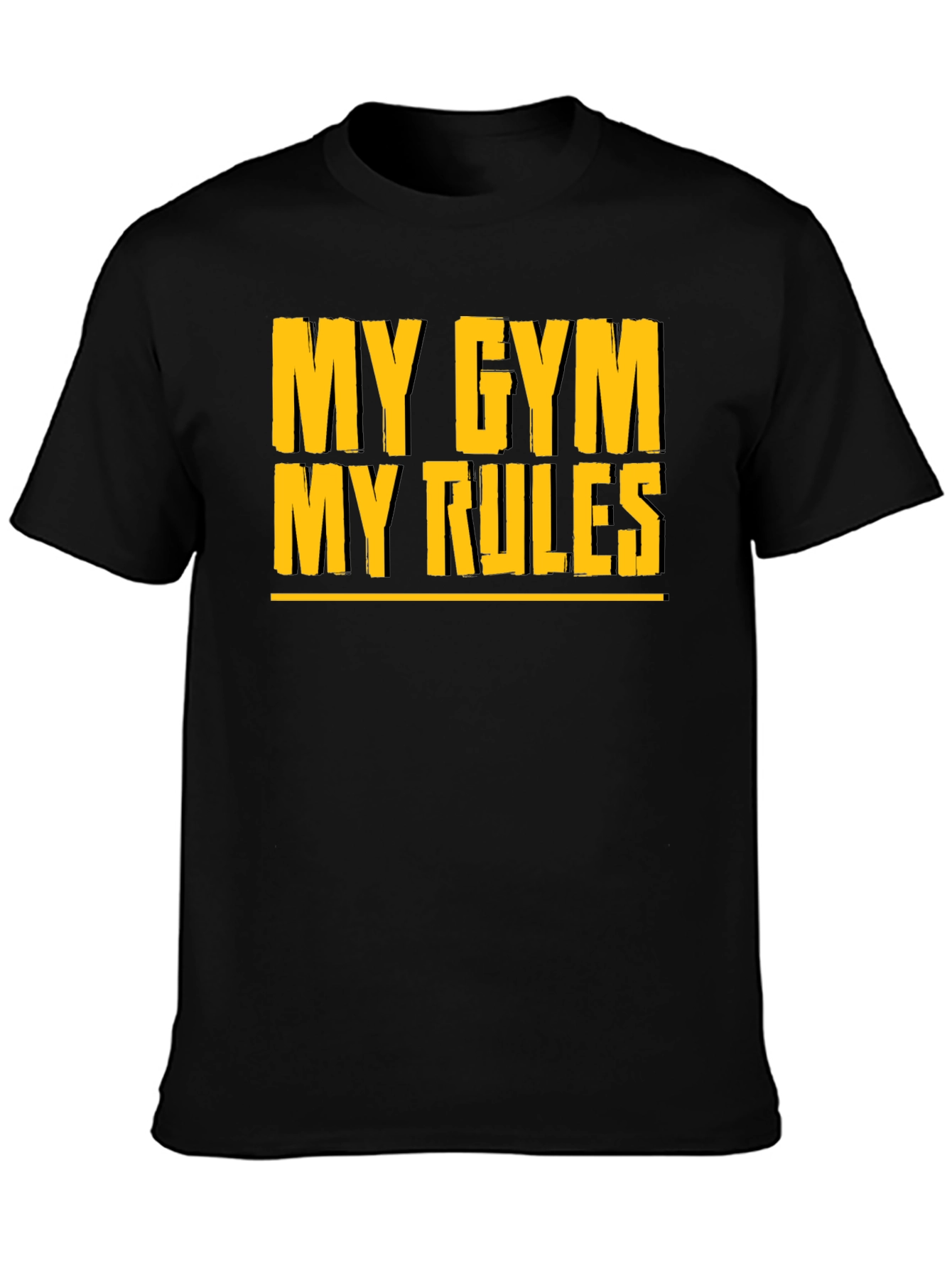 My Gym My Rules Graphic Tee - Black Cotton Gym Shirt