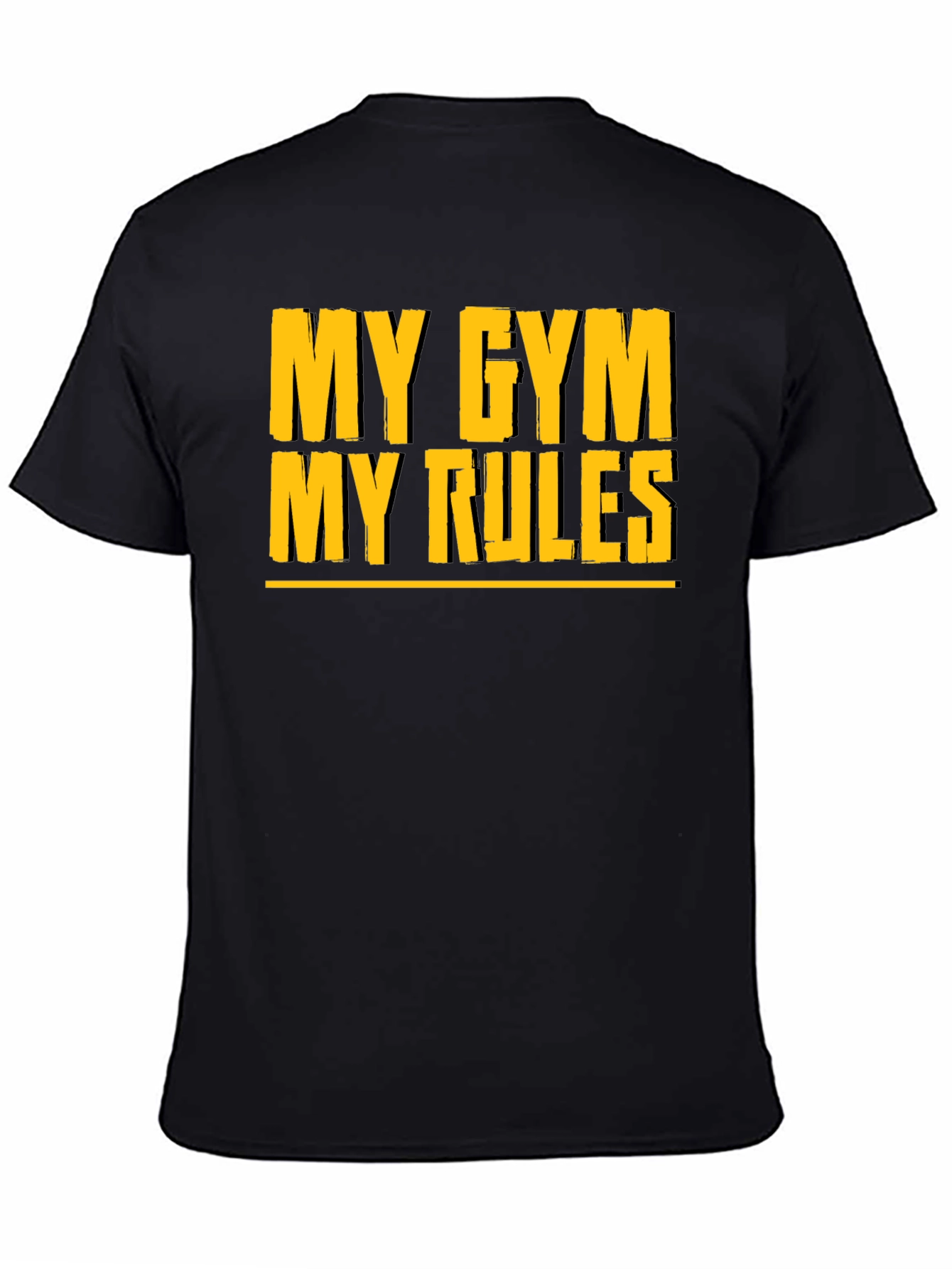 My Gym My Rules Graphic Tee - Black Cotton Gym Shirt