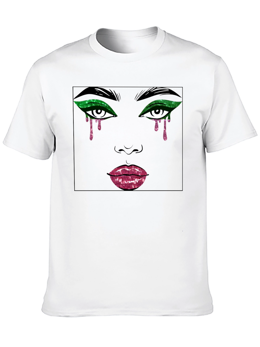 Graphic Glitter Face T-Shirt