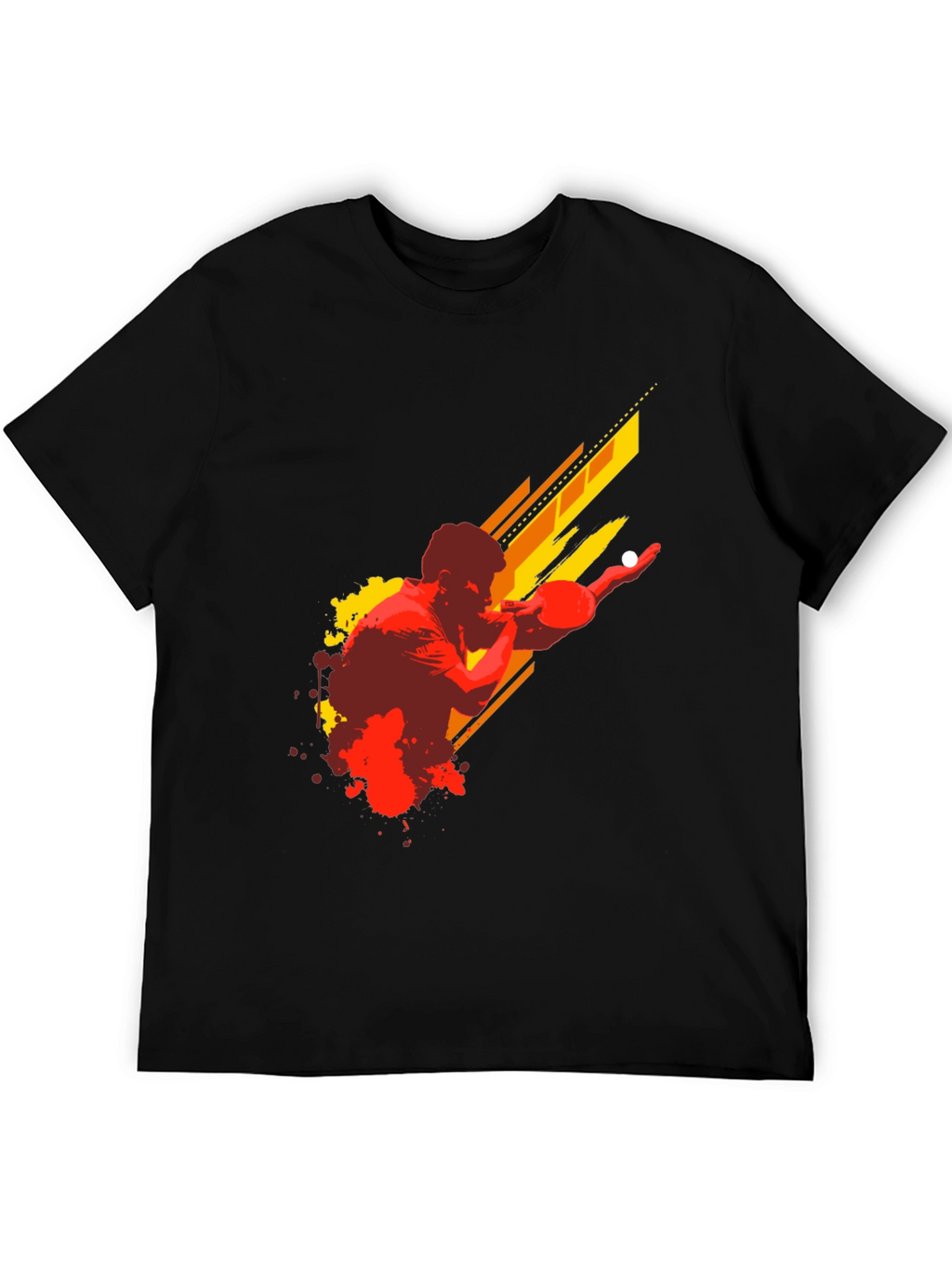 Ping Pong Player Graphic Tee - Black