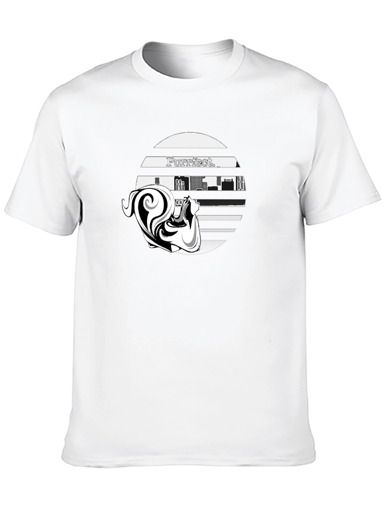 Purrfect Cat Graphic T-Shirt - Stylish Black Cotton Tee
