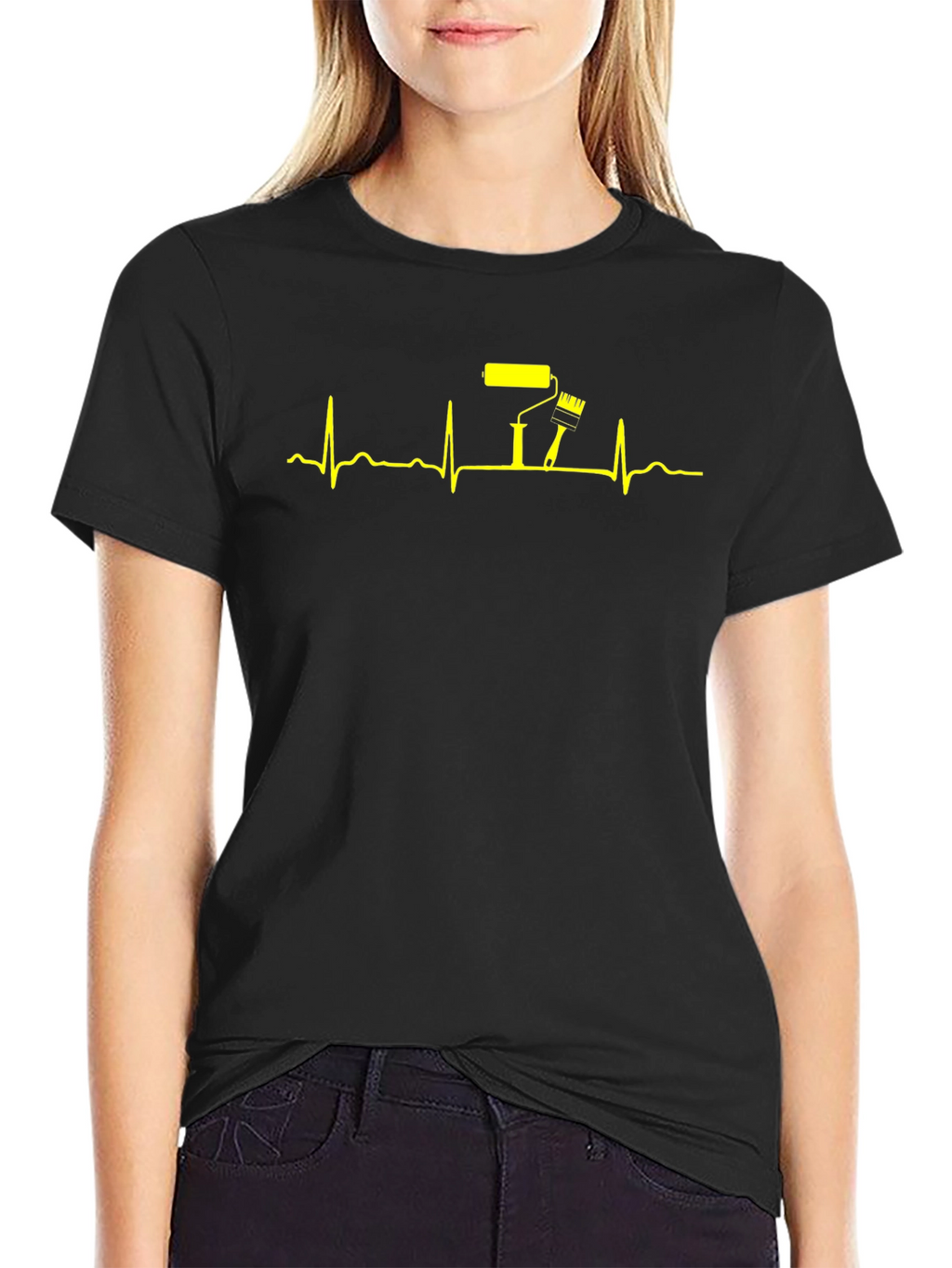 Painters Heartbeat T-Shirt - Black Graphic Tee