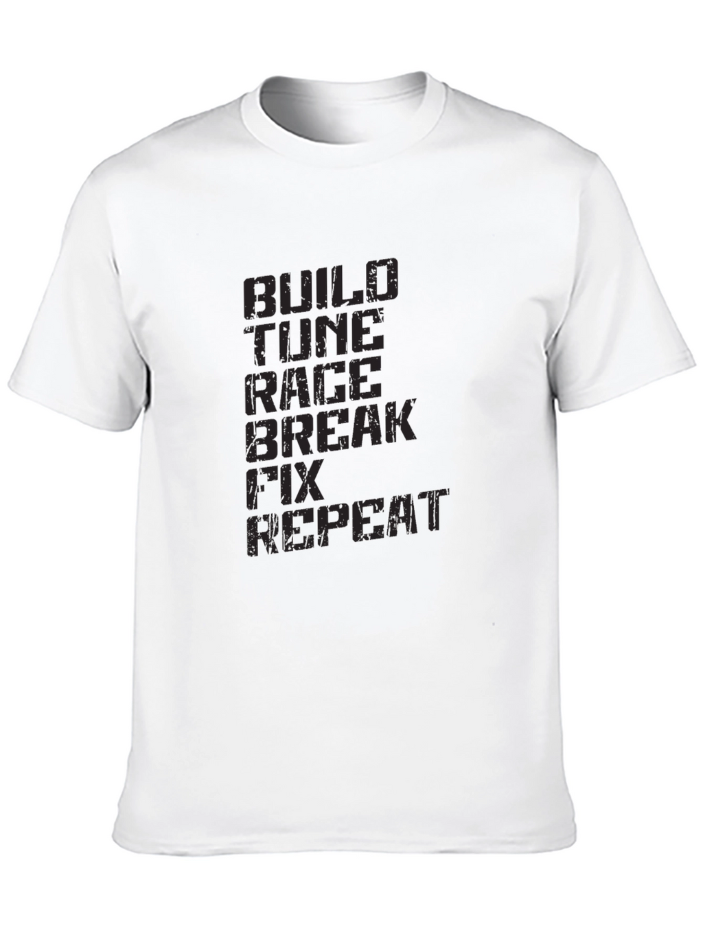 Build Tune Race Repeat Black Graphic Tee