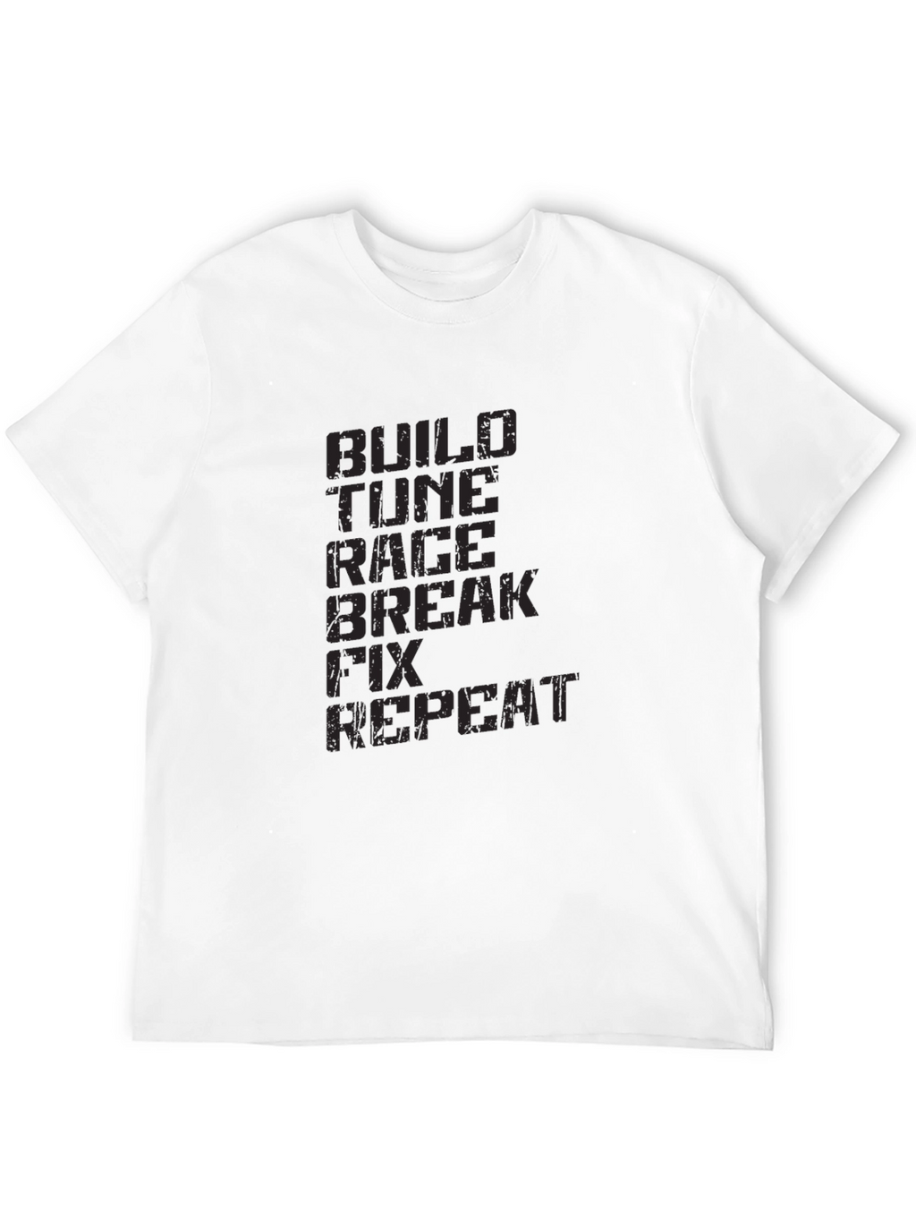 Build Tune Race Repeat Black Graphic Tee