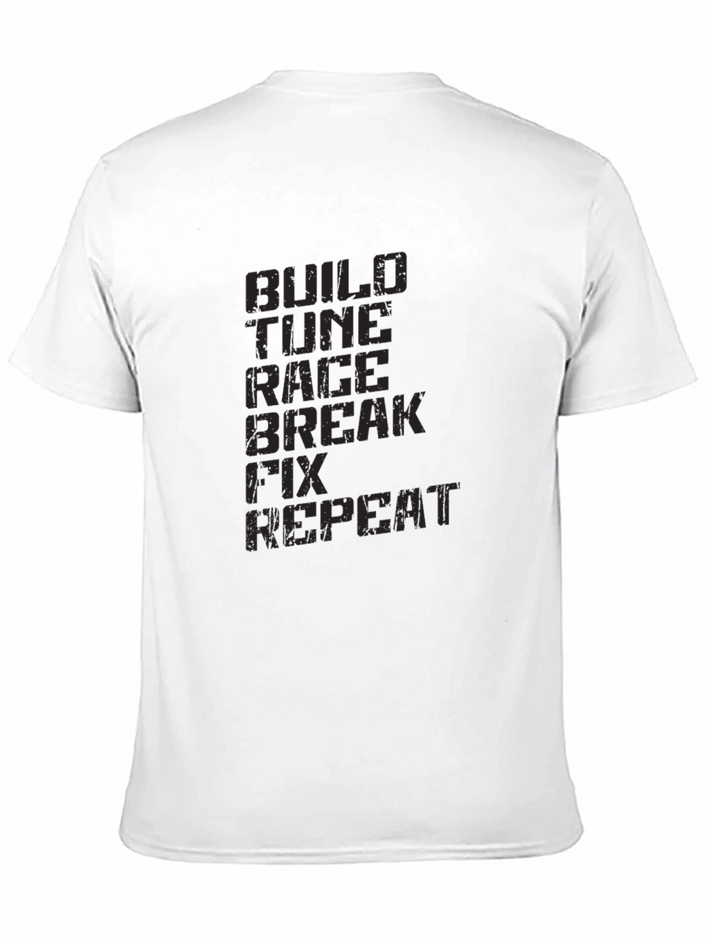 Build Tune Race Repeat Black Graphic Tee