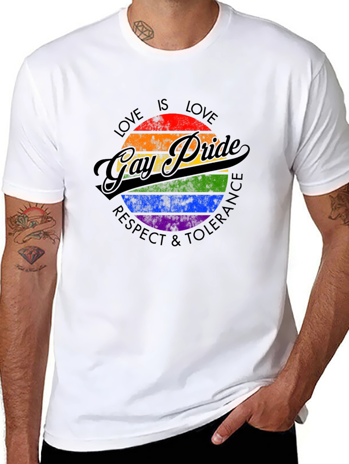 Gay Pride Love Wins Rainbow Graphic Tee