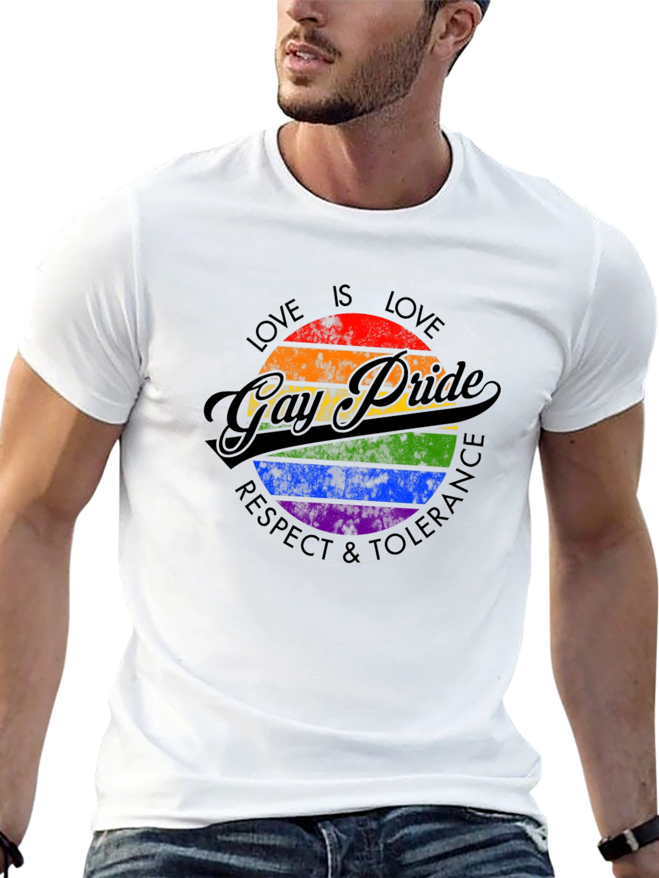 Gay Pride Love Wins Rainbow Graphic Tee