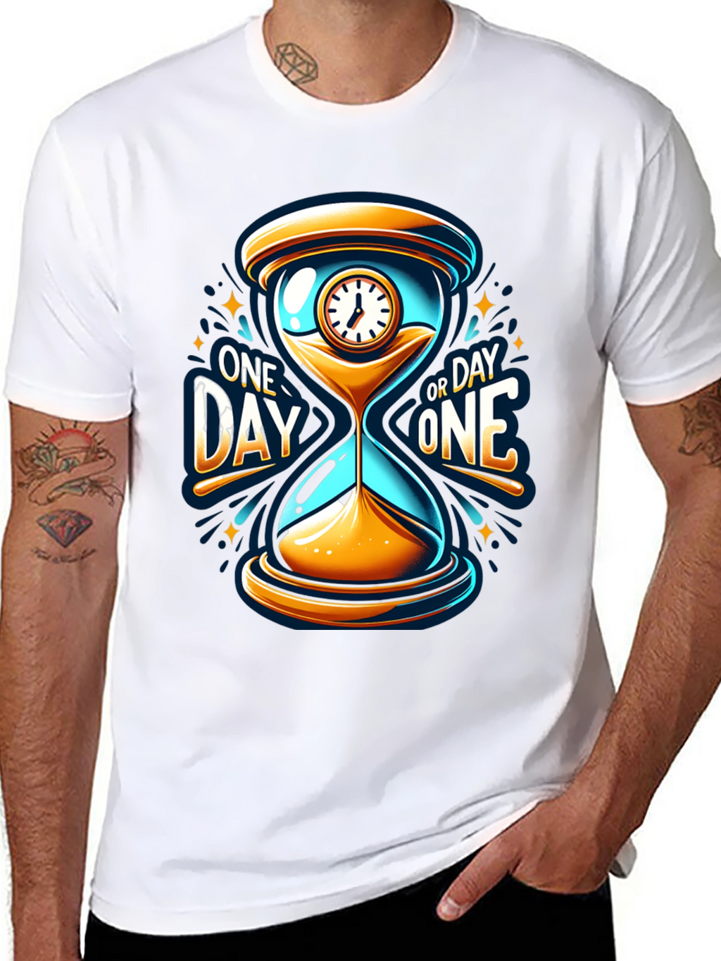 One Day or Day One Hourglass T-Shirt