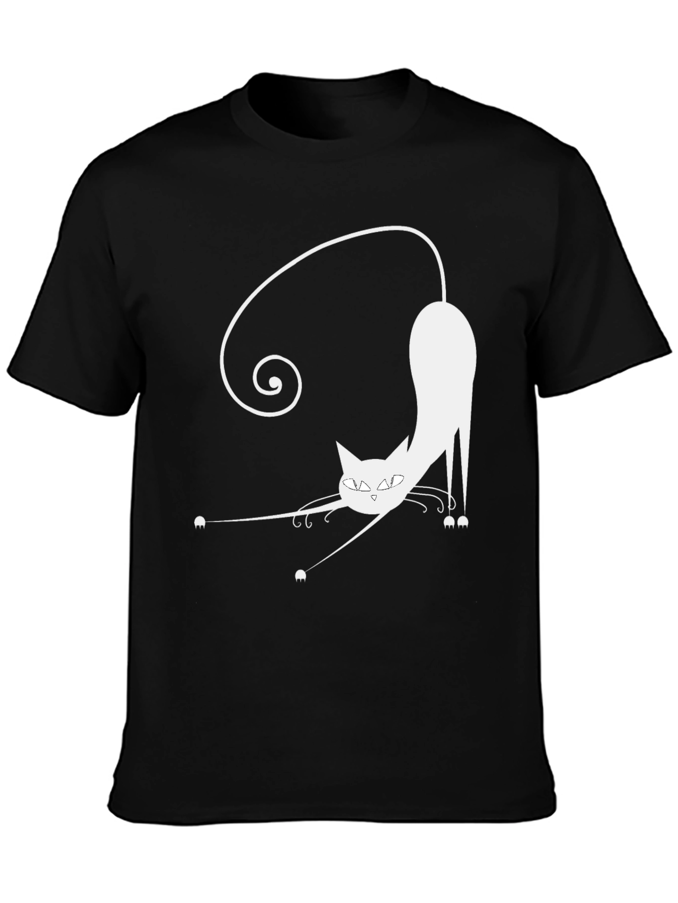 Funky Cat Graphic Tee - Black Cotton Blend