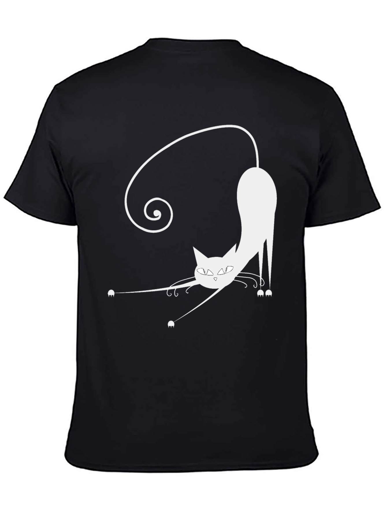 Funky Cat Graphic Tee - Black Cotton Blend