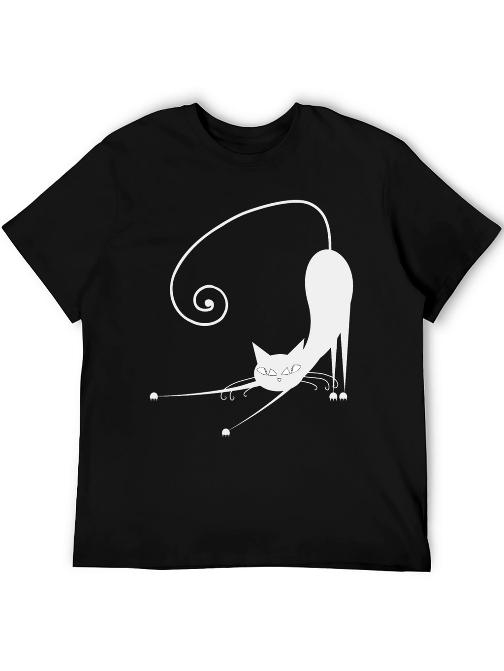 Funky Cat Graphic Tee - Black Cotton Blend