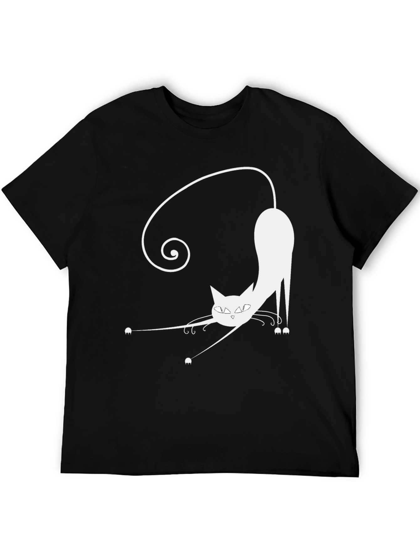 Funky Cat Graphic Tee - Black Cotton Blend