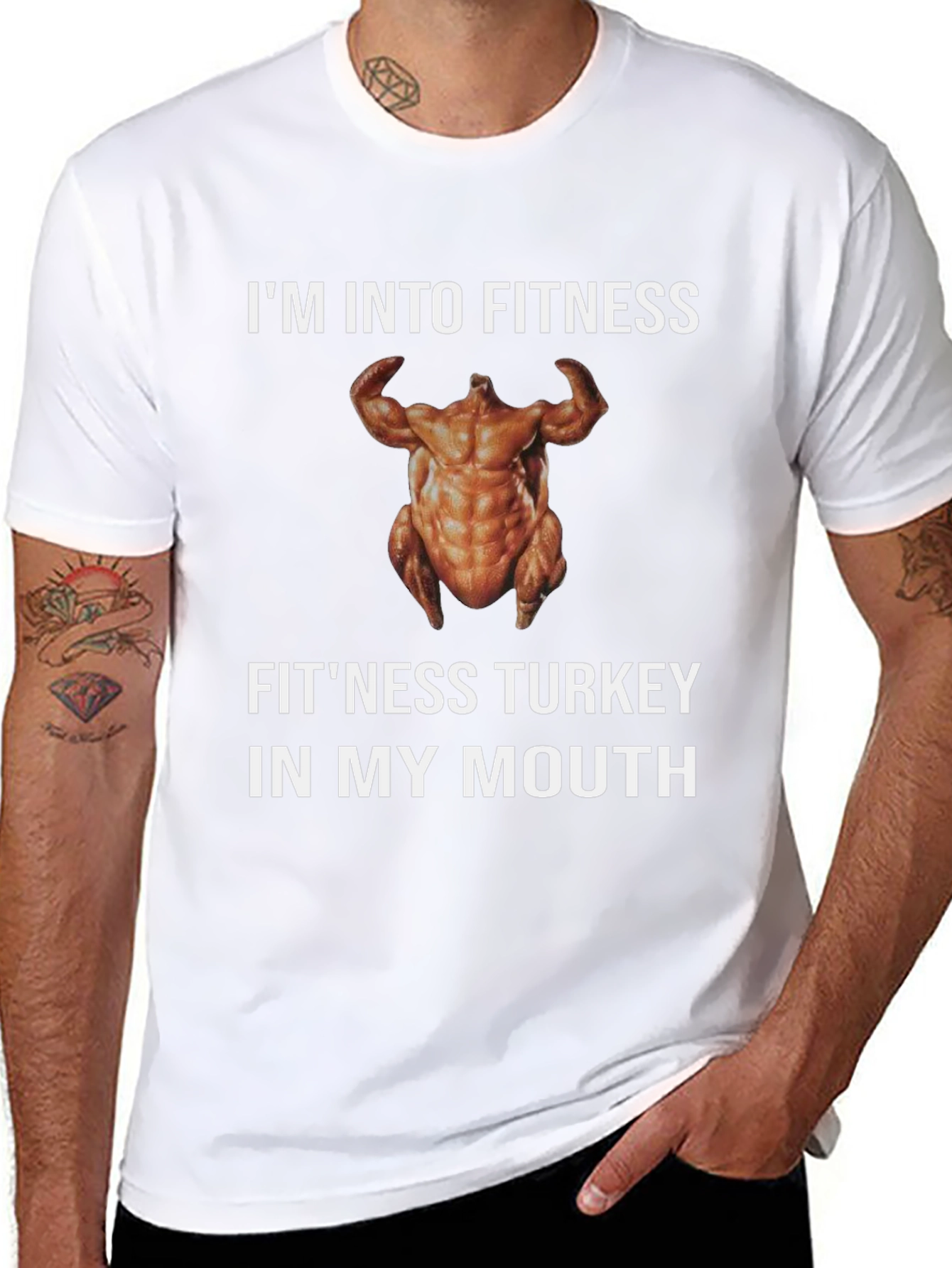Fitness Turkey T-Shirt - Funny Thanksgiving Gym Tee
