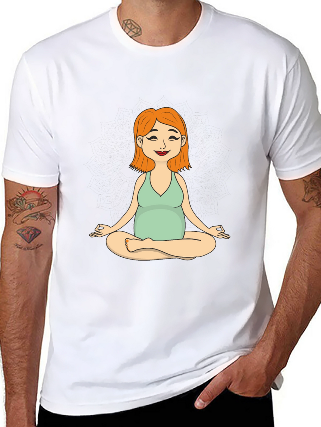 Maternity Yoga Meditation Tee - Soft Cotton Comfort