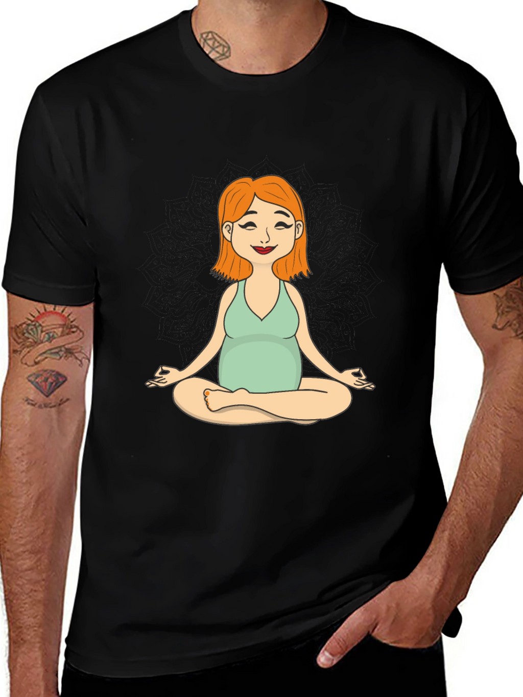 Maternity Yoga Meditation Tee - Soft Cotton Comfort
