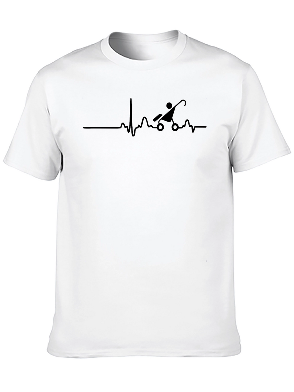 Dad Life Heartbeat T-Shirt - Stroller Design