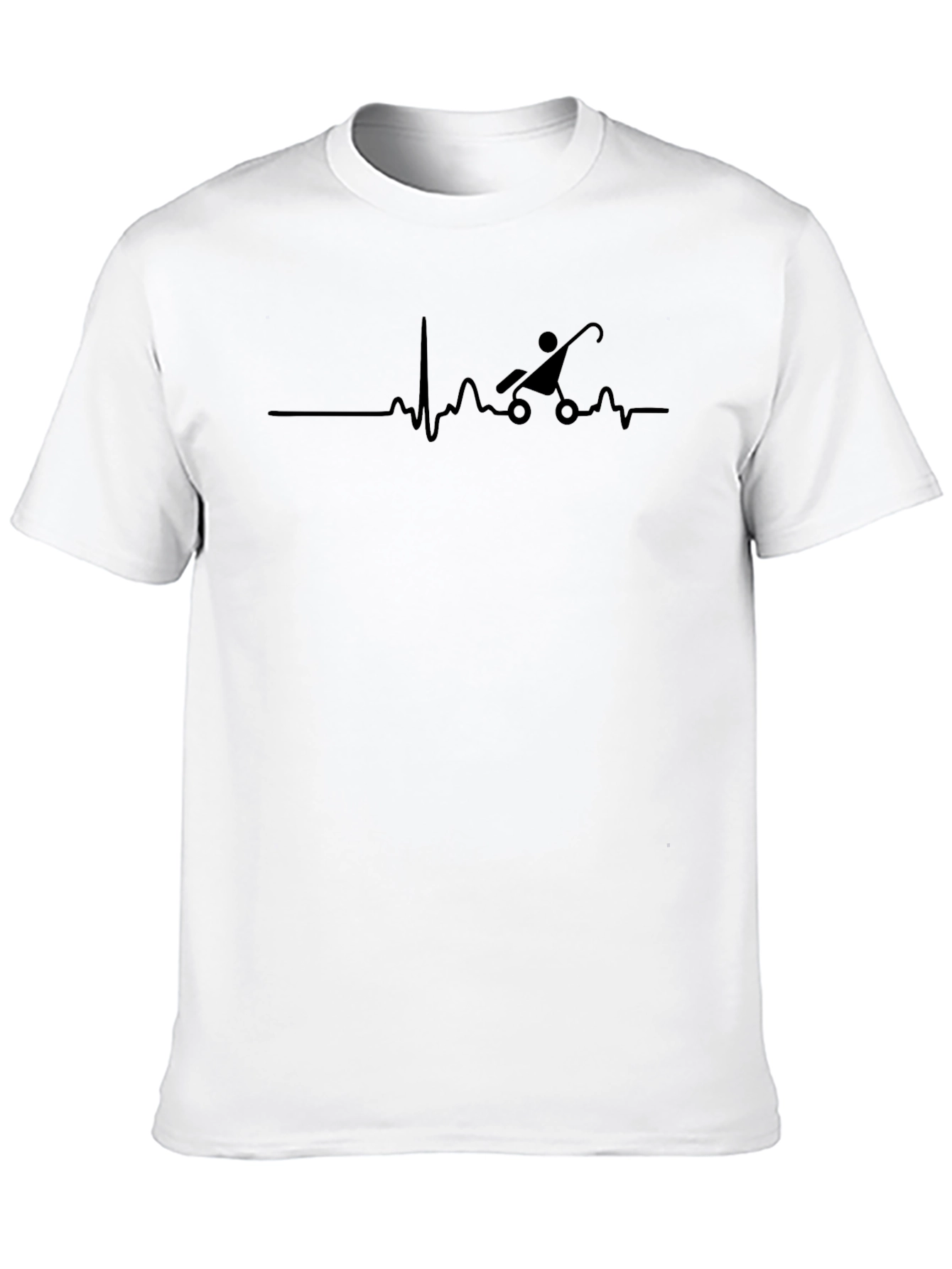 Dad Life Heartbeat T-Shirt - Stroller Design