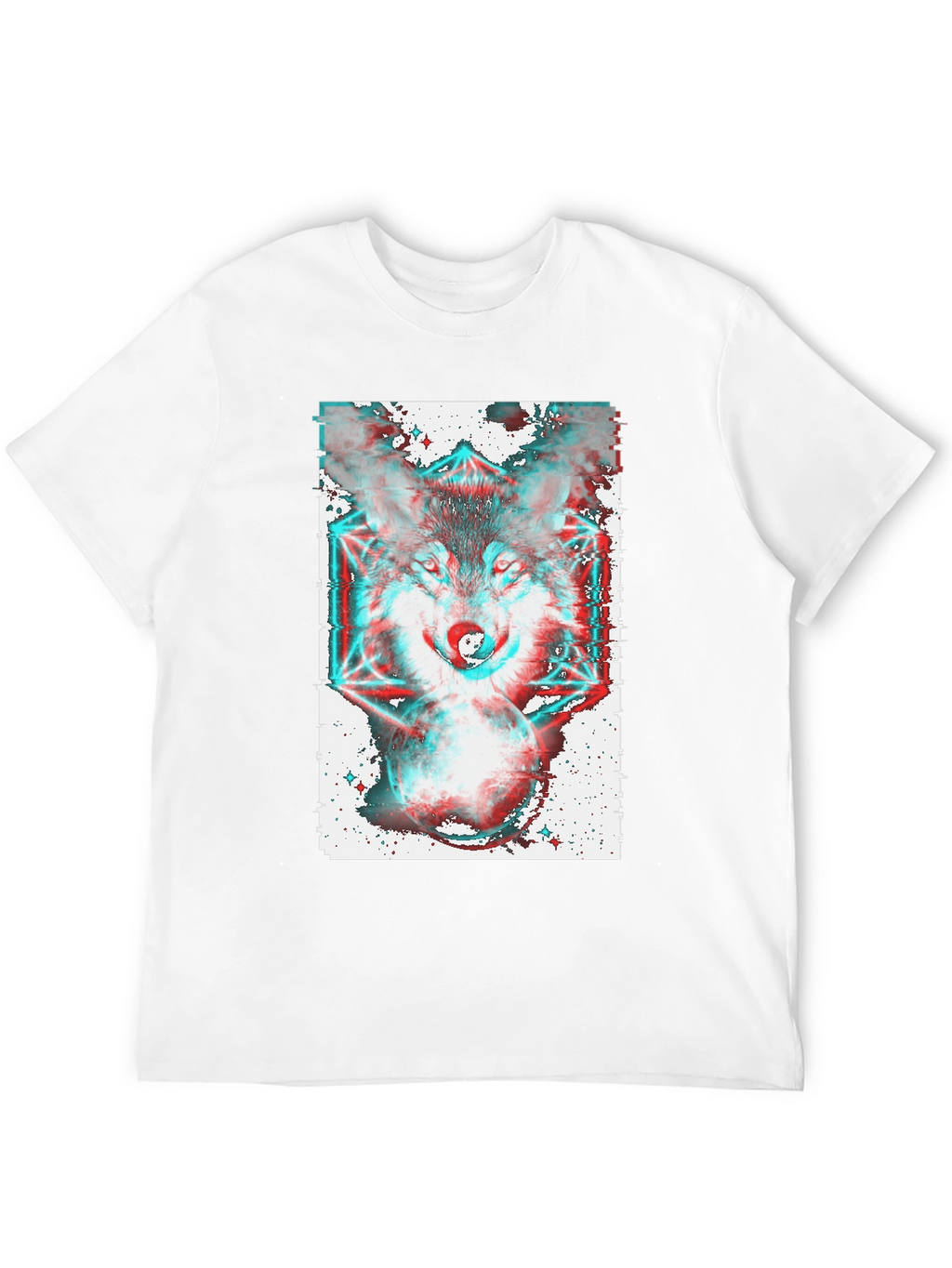 Psychedelic Wolf Graphic Tee - Black