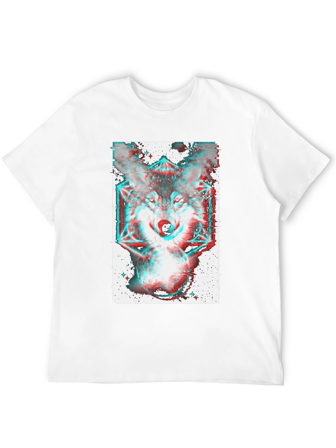 Psychedelic Wolf Graphic Tee - Black