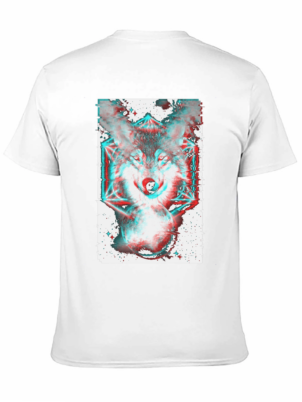 Psychedelic Wolf Graphic Tee - Black
