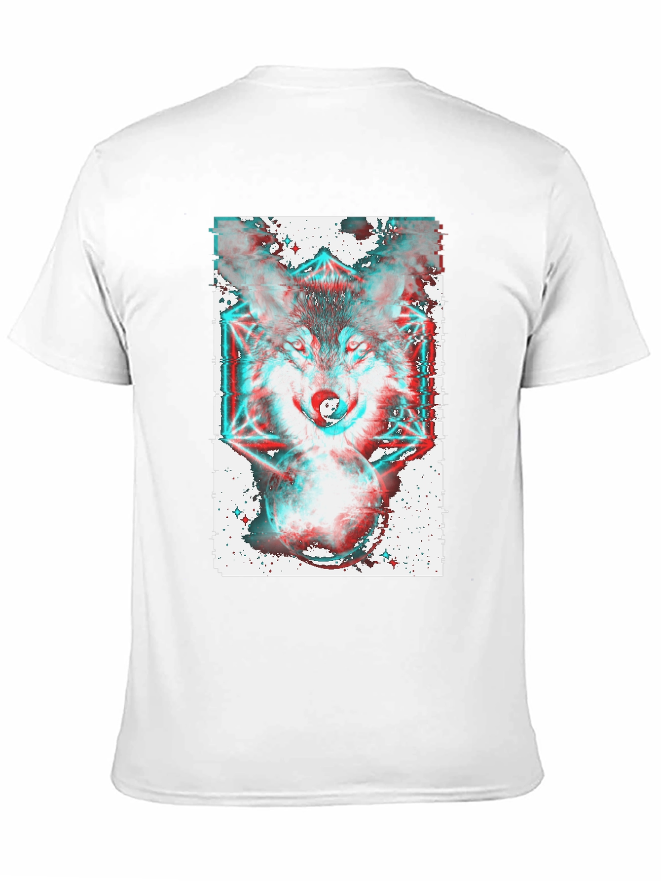 Psychedelic Wolf Graphic Tee - Black
