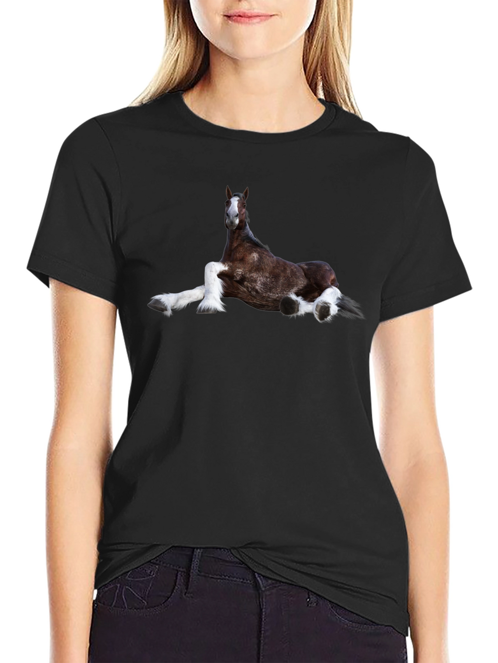 Horse Graphic T-Shirt Black