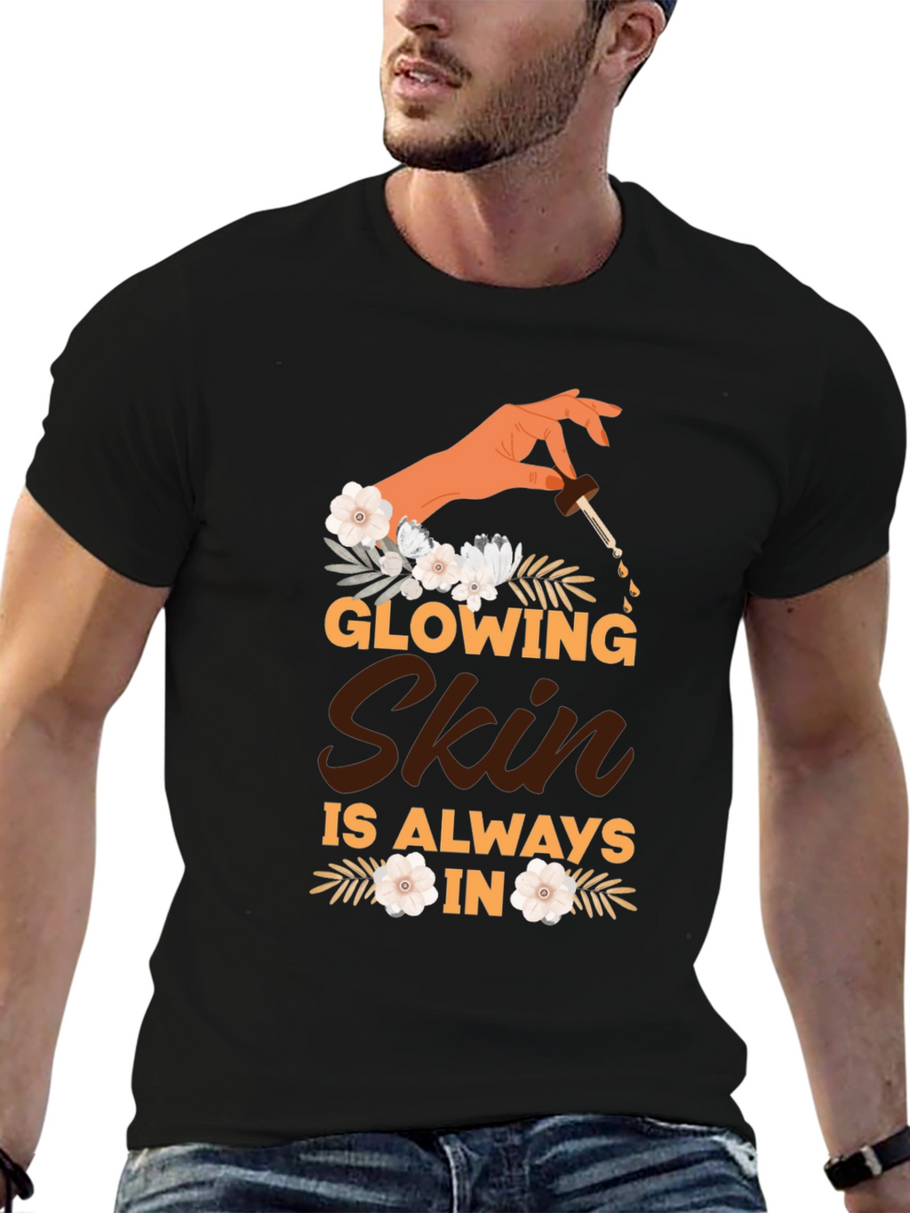 Glowing Skin Graphic Tee - Unisex Black T-Shirt