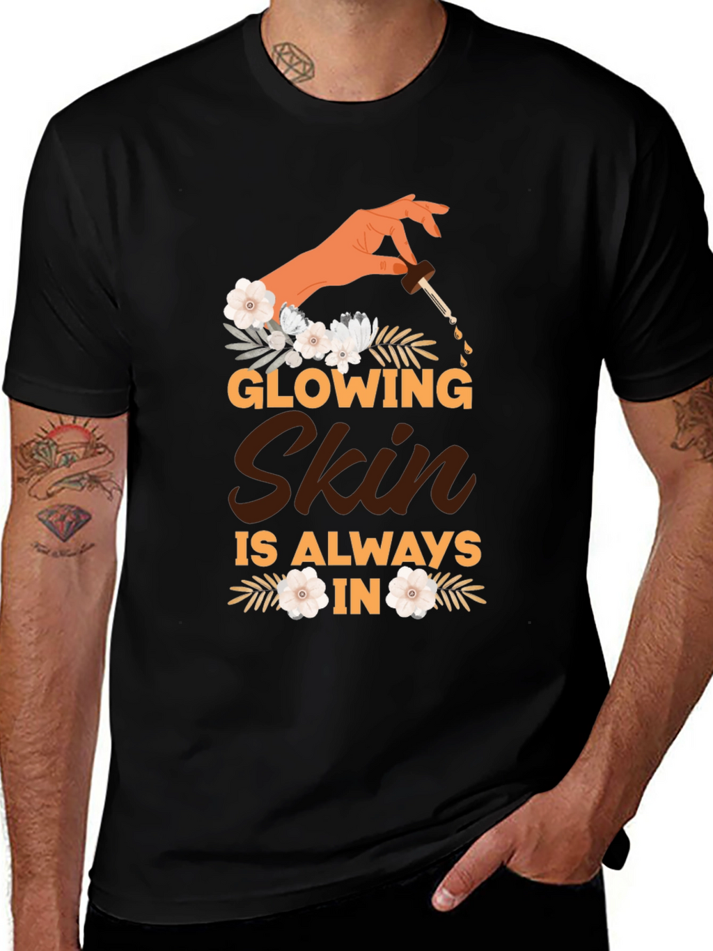 Glowing Skin Graphic Tee - Unisex Black T-Shirt