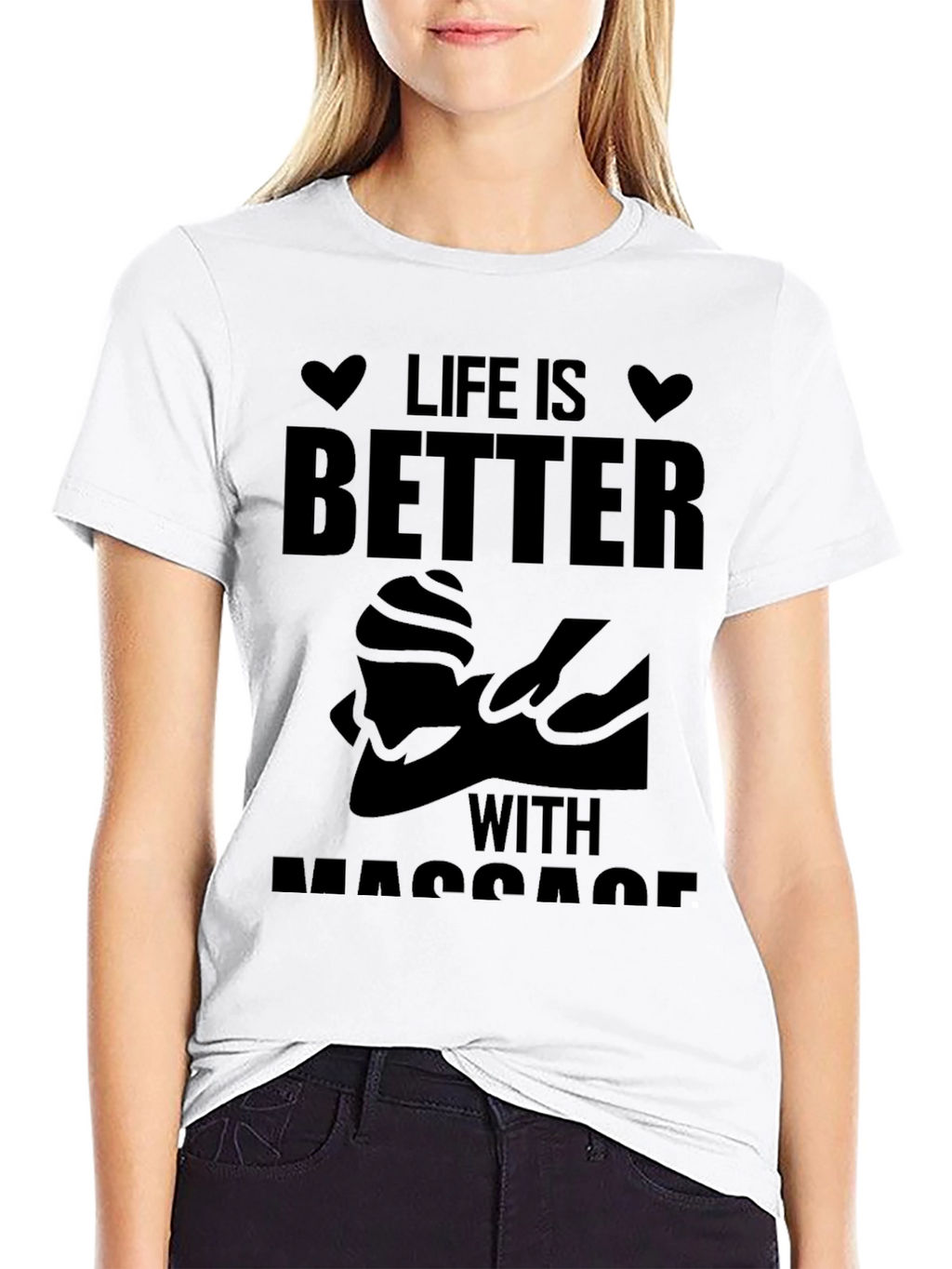 Life is Better with Massage Black T-Shirt