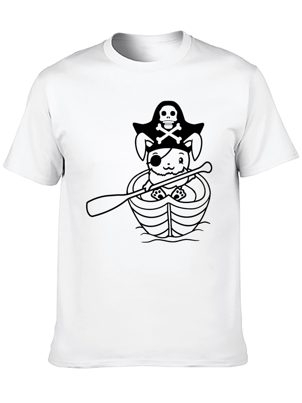 Pirate Bunny T-Shirt - Black Cotton Crew Neck Tee