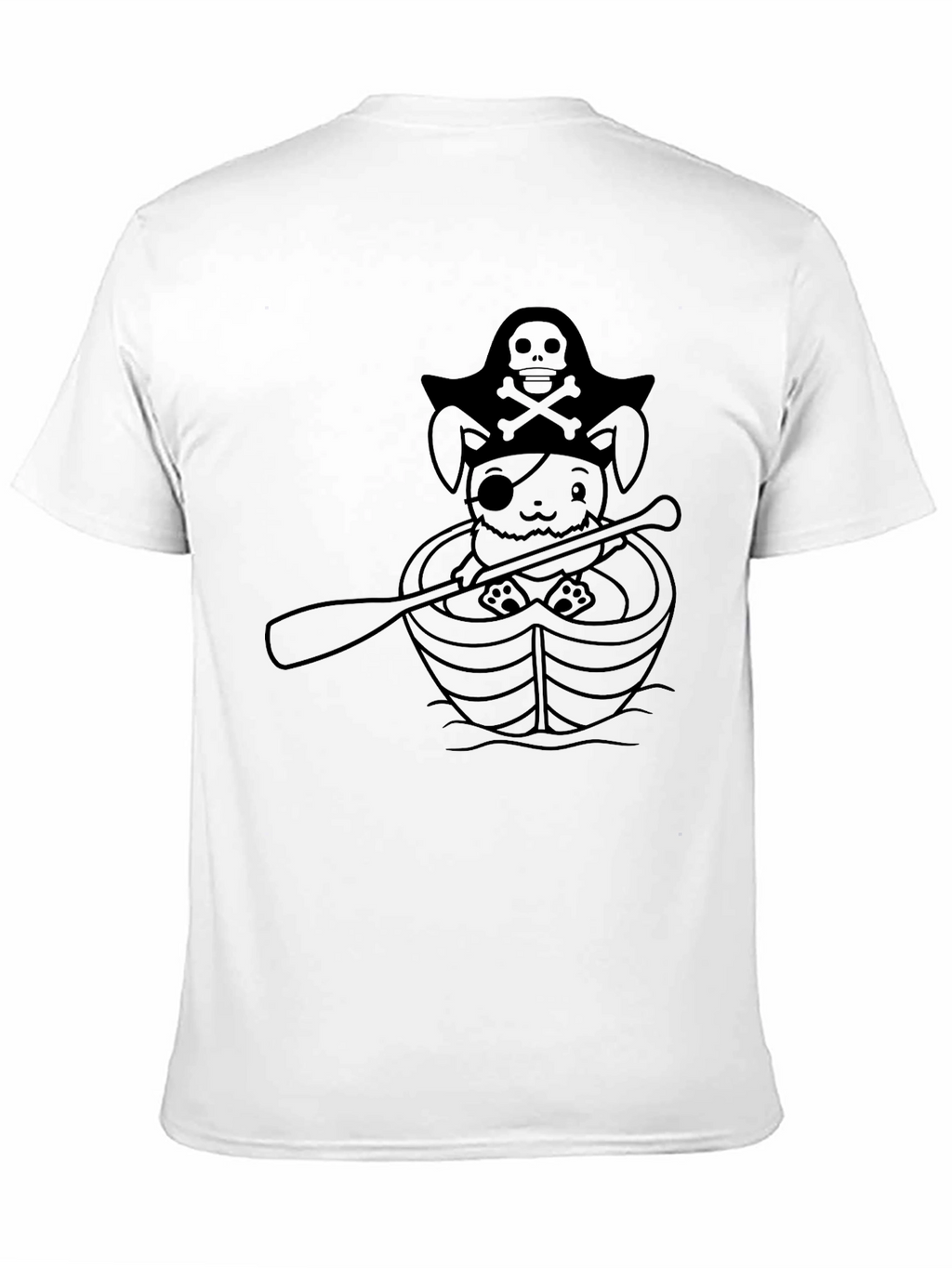 Pirate Bunny T-Shirt - Black Cotton Crew Neck Tee