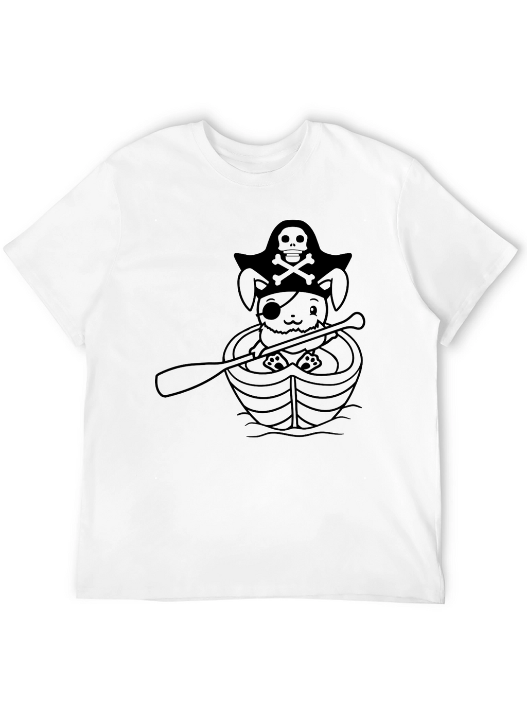 Pirate Bunny T-Shirt - Black Cotton Crew Neck Tee