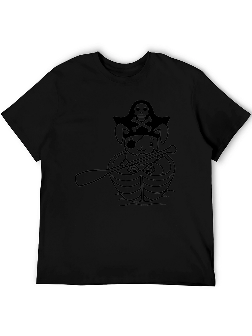 Pirate Bunny T-Shirt - Black Cotton Crew Neck Tee
