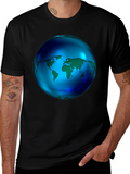 World Globe Graphic Black T-Shirt