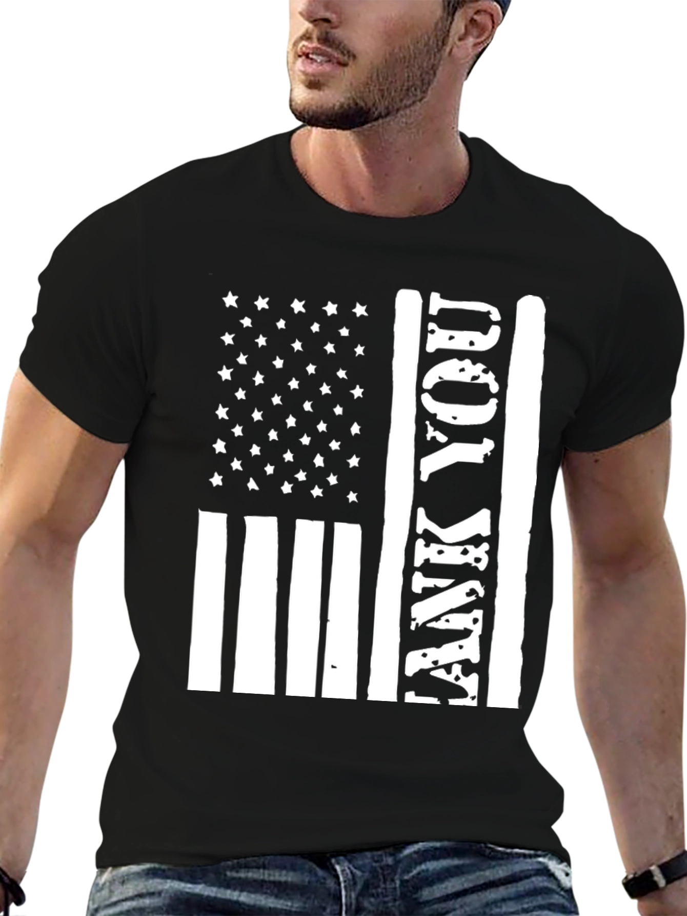 Patriotic Thank You Flag Graphic Tee