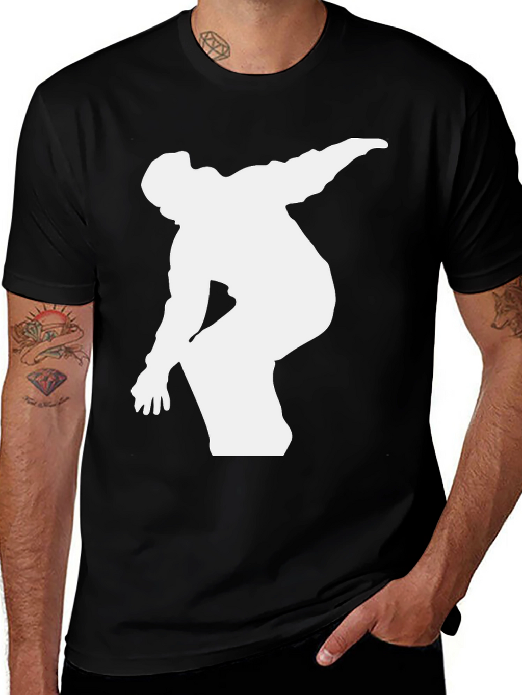 Snowboarder Graphic Tee - Black Cotton T-Shirt